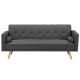 Dark Grey Double Corner Folding Sofa Bed W/Two Throw Pillows F-8005
