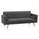 Dark Grey Double Corner Folding Sofa Bed W/Two Throw Pillows F-8005